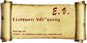 Eichhorn Vászoly névjegykártya
